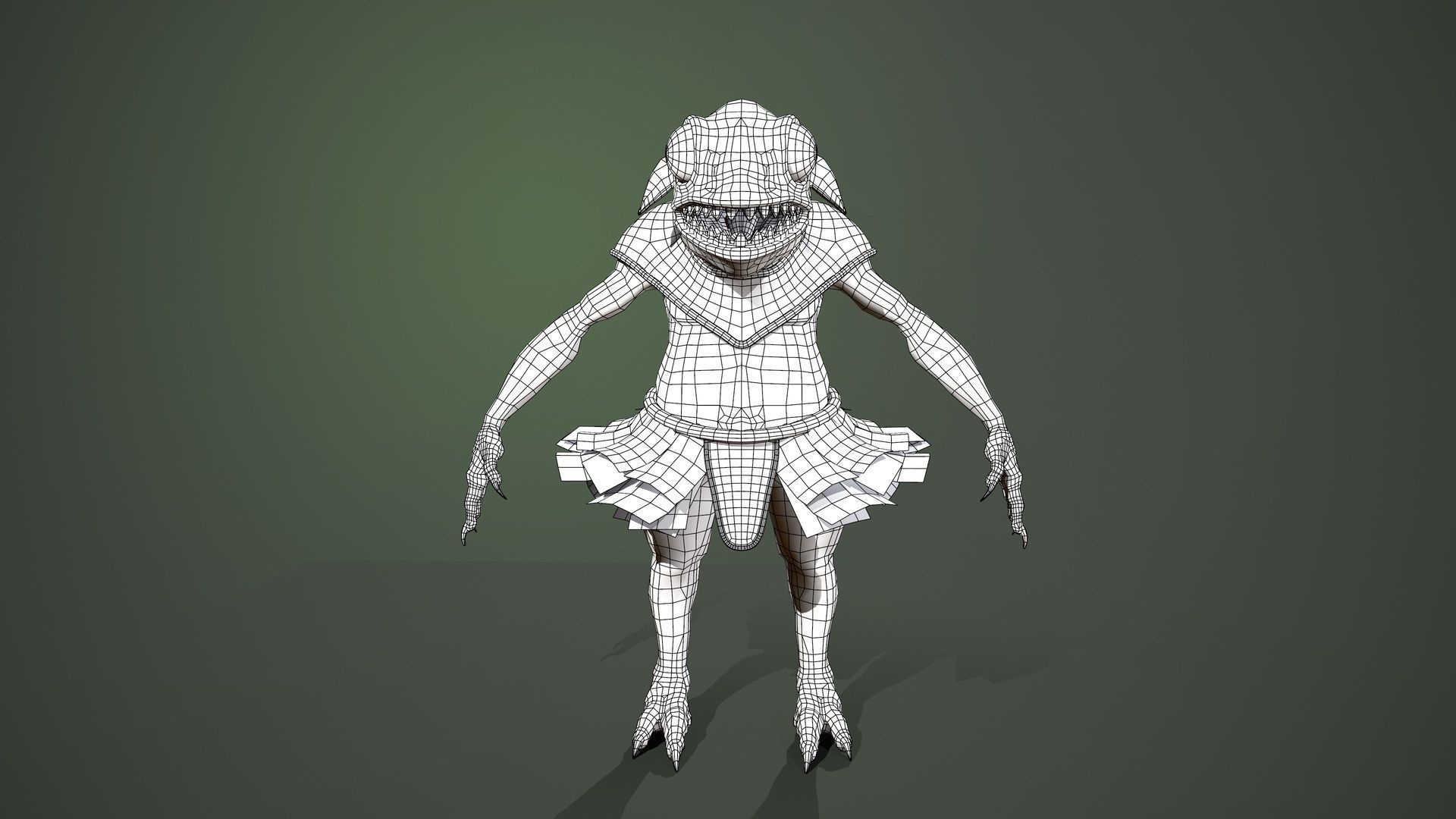Gecko warrior Low-poly 3D model_12