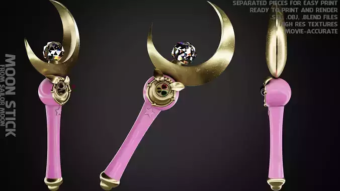 Sailor Moon Moon Stick for Cosplay