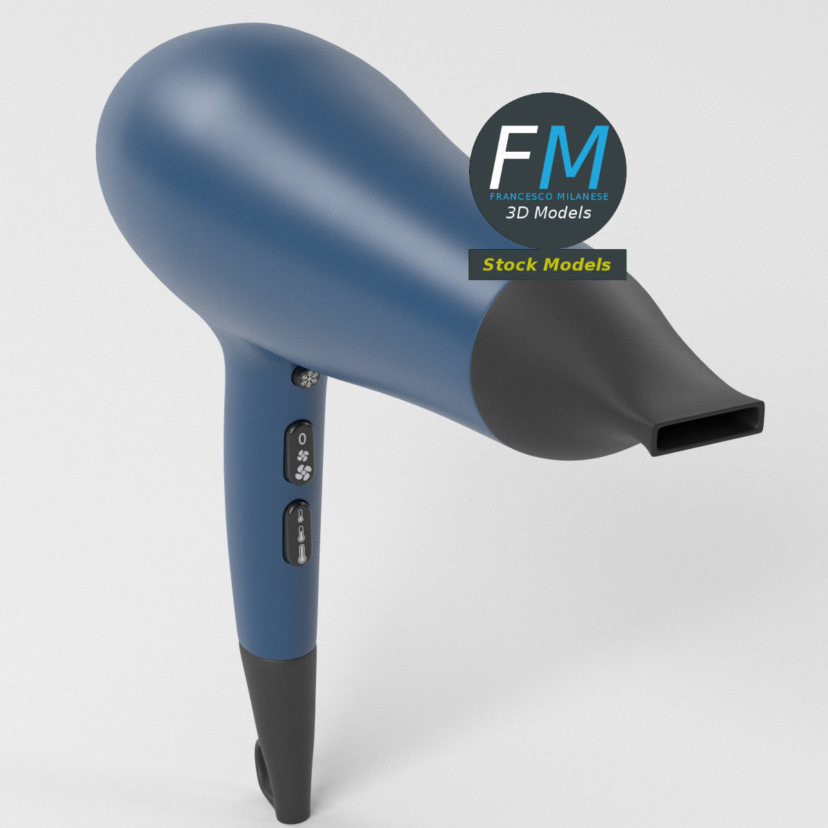 Hair dryer 3D model_5