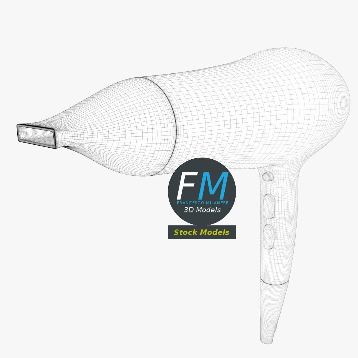 Hair dryer 3D model_7