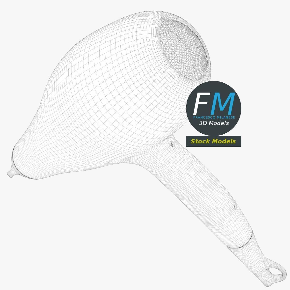 Hair dryer 3D model_8