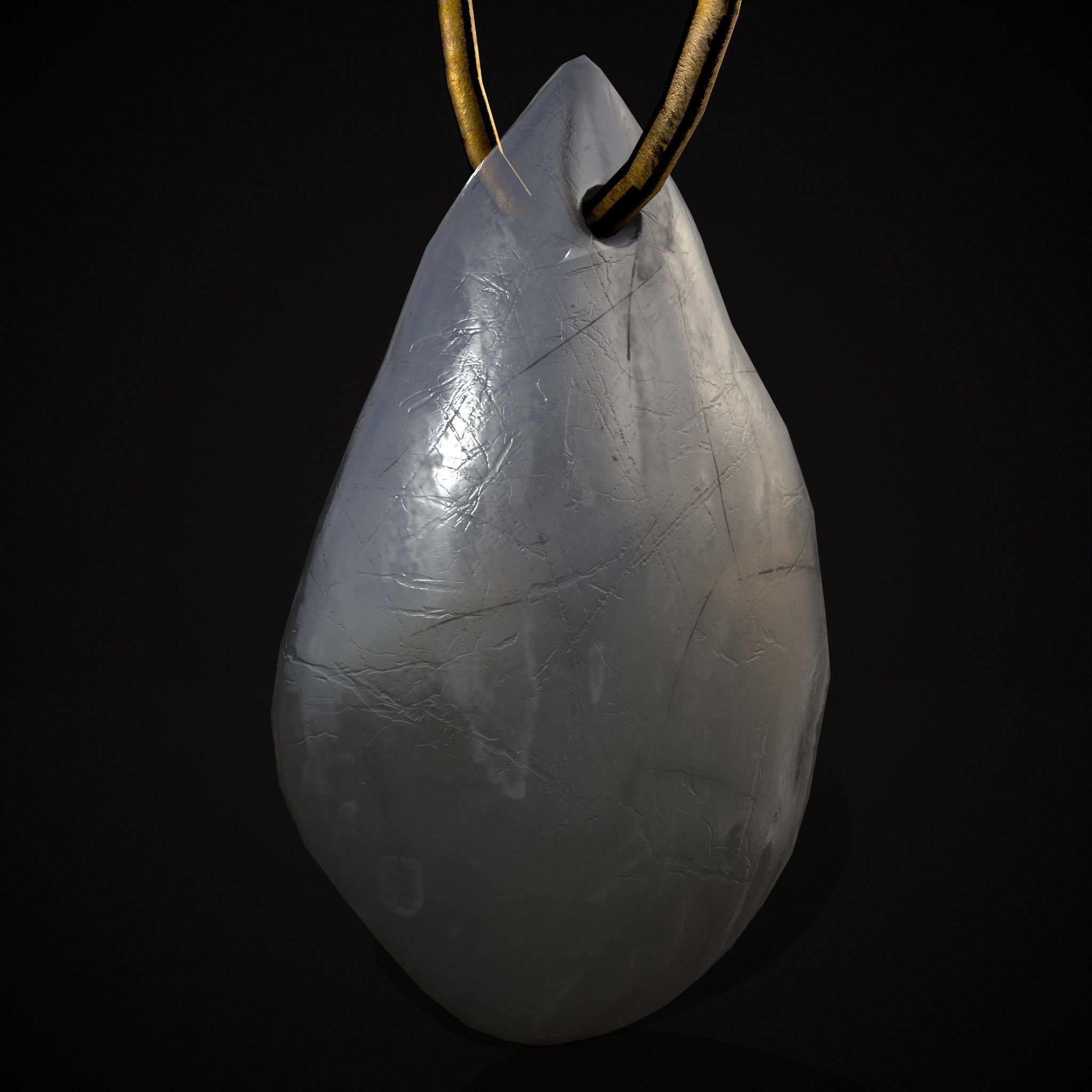 Gold Hanging White Crystal Earrings Low-poly 3D model_21