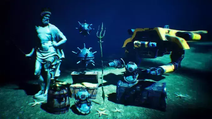 Underwater Props  40 Assets Low-poly 3D model