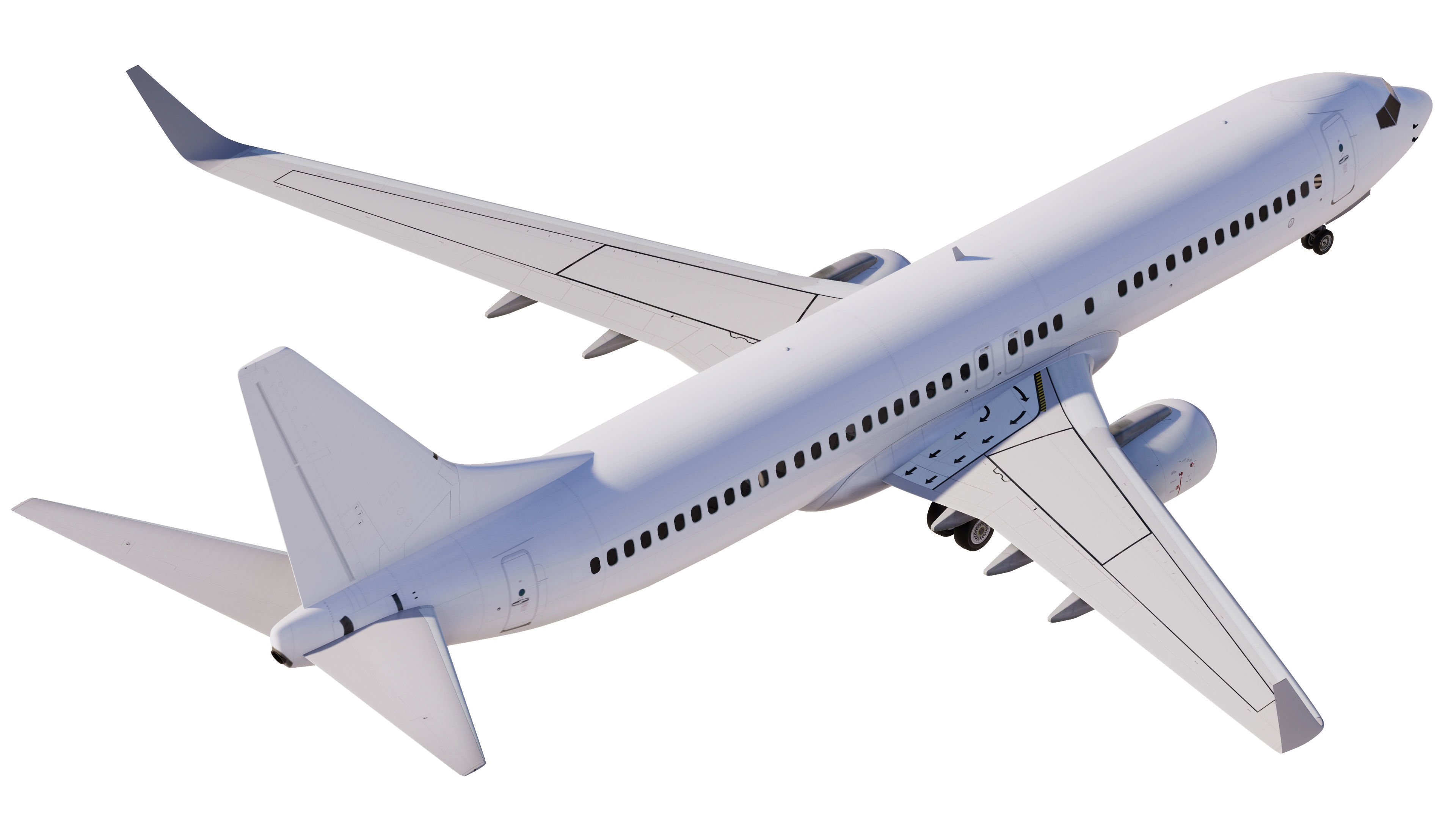 Boeing 737-800 Template 3D model_4