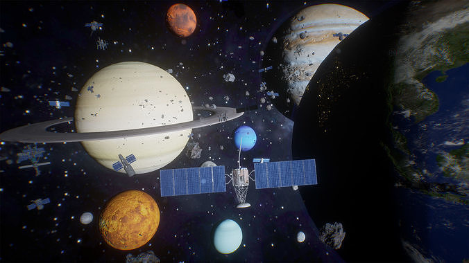 Ultimate Space Package  50 Assets Low-poly 3D model