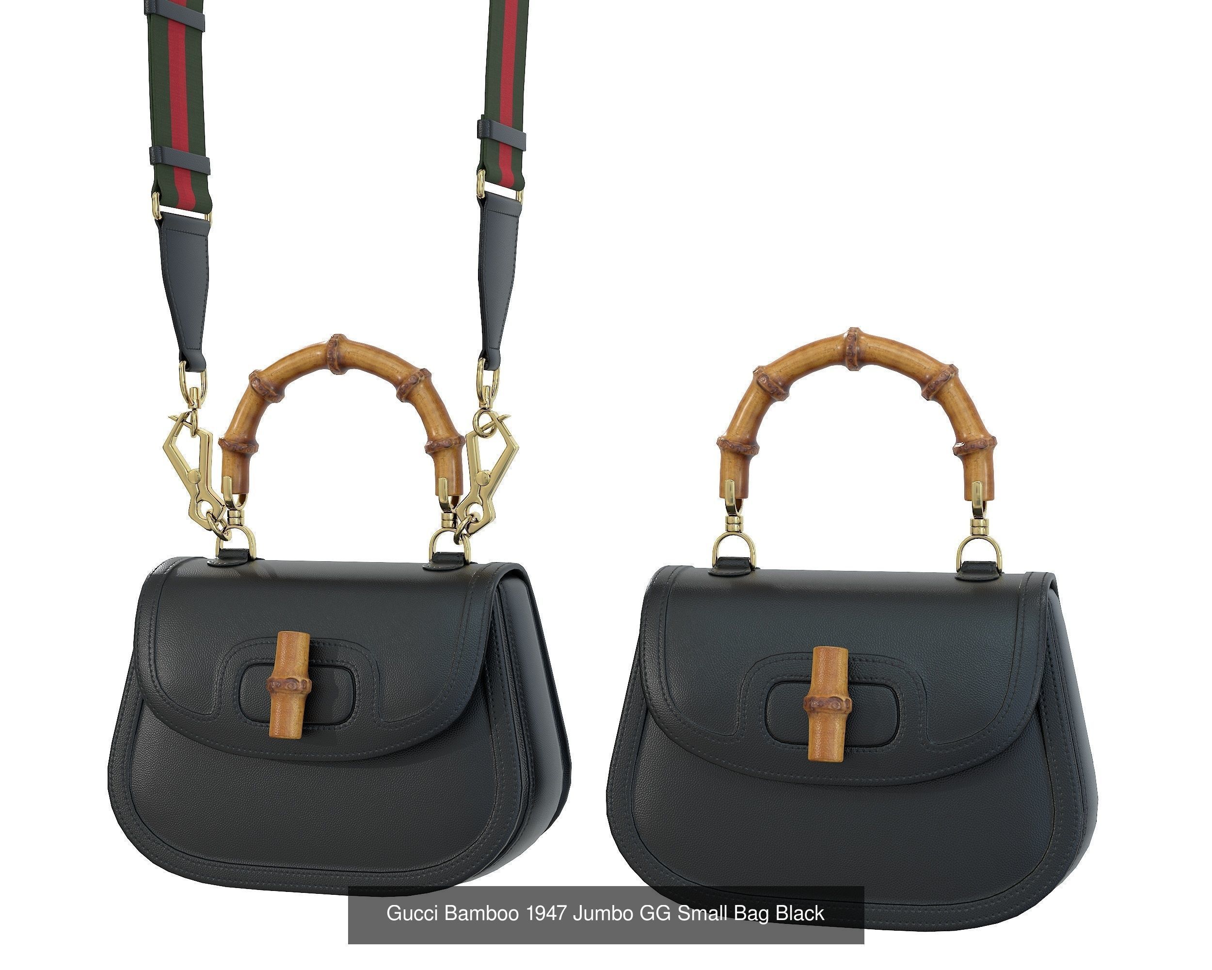 Gucci Bamboo 1947 Jumbo GG Small Bag 3D Model Collection_1