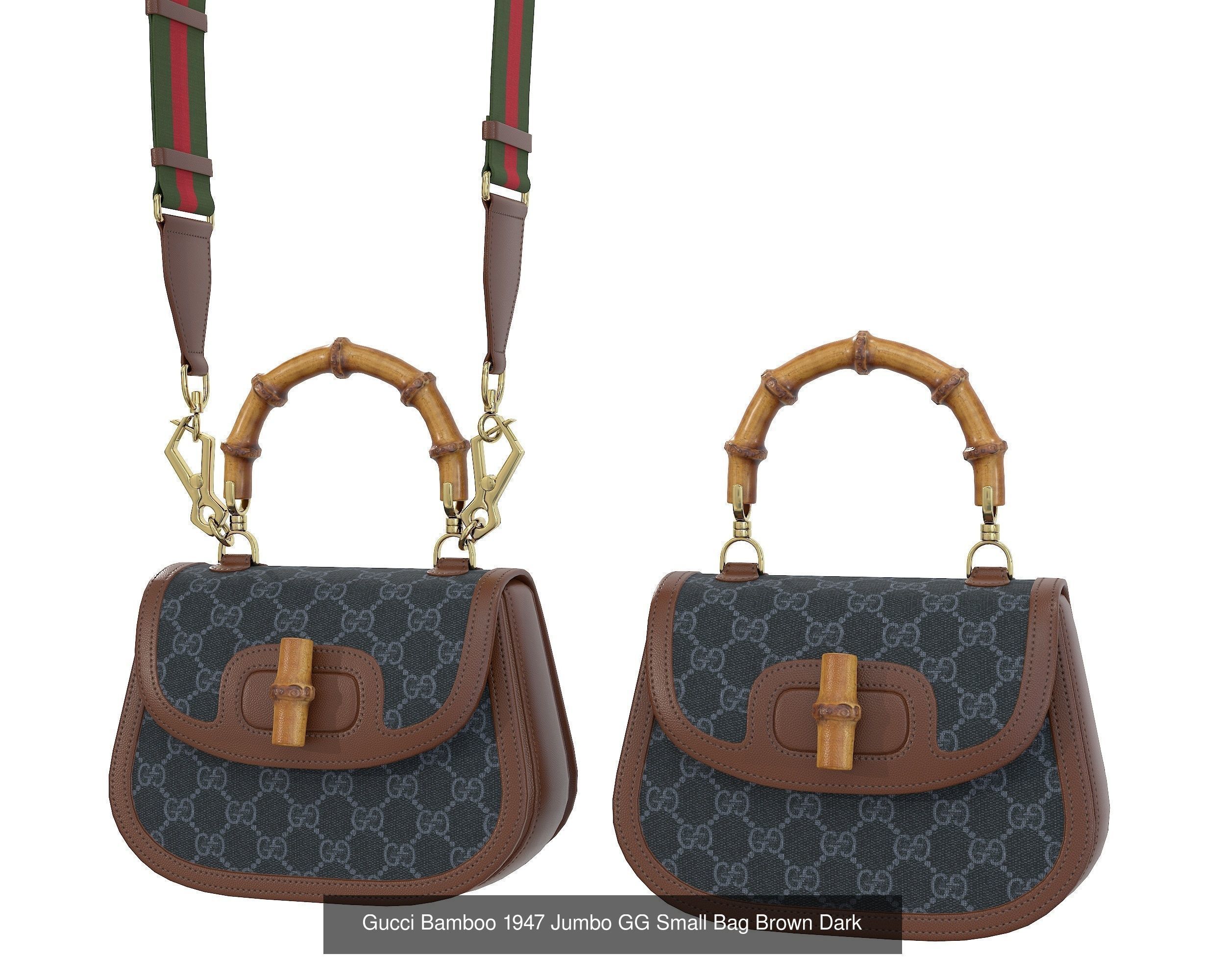 Gucci Bamboo 1947 Jumbo GG Small Bag 3D Model Collection_4