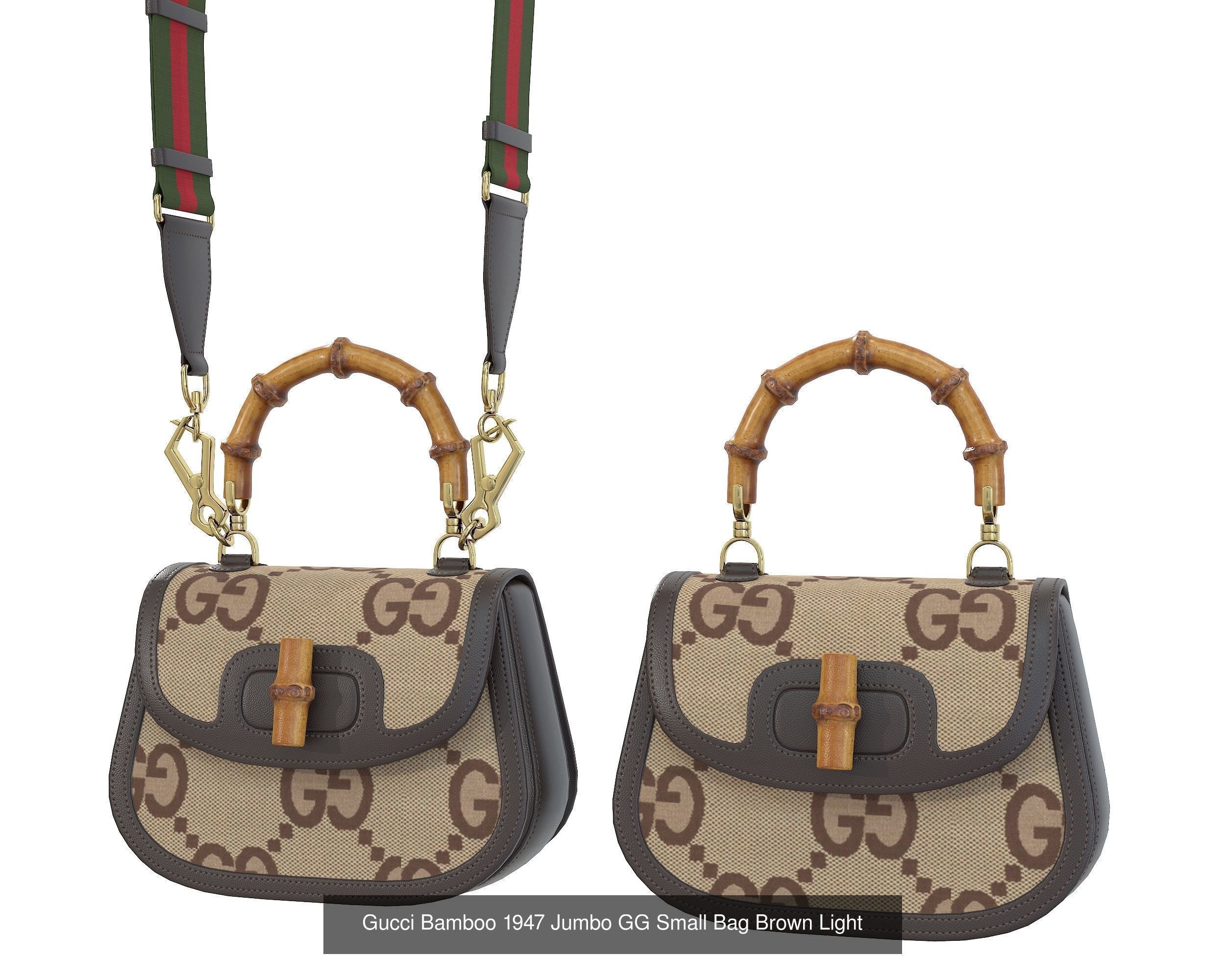 Gucci Bamboo 1947 Jumbo GG Small Bag 3D Model Collection_2