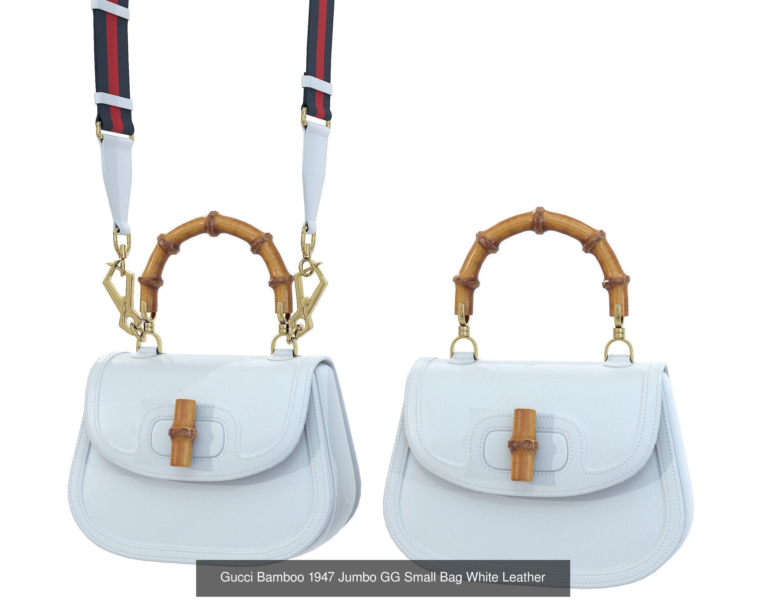 Gucci Bamboo 1947 Jumbo GG Small Bag 3D Model Collection_5