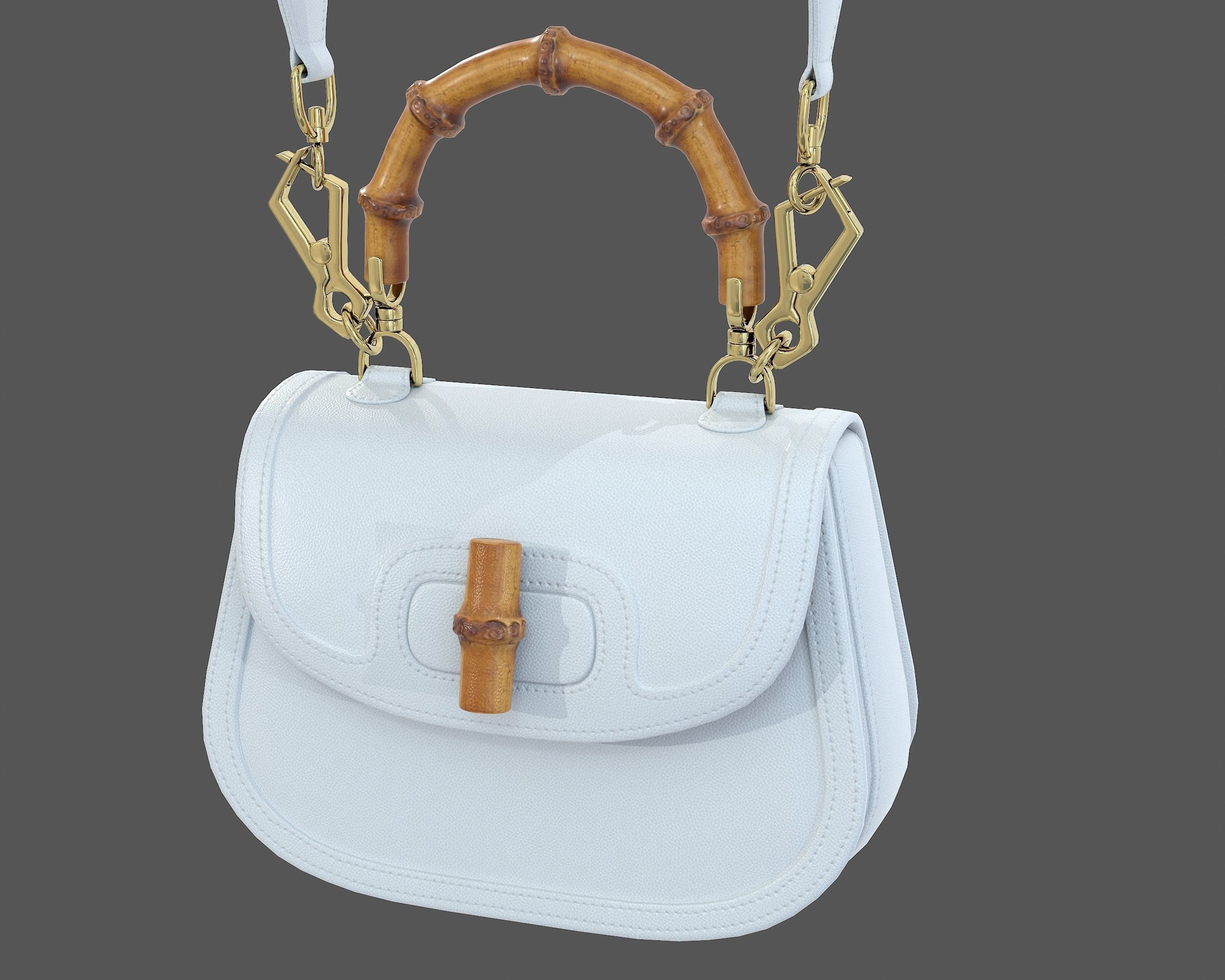 Gucci Bamboo 1947 Jumbo GG Small Bag 3D Model Collection_15