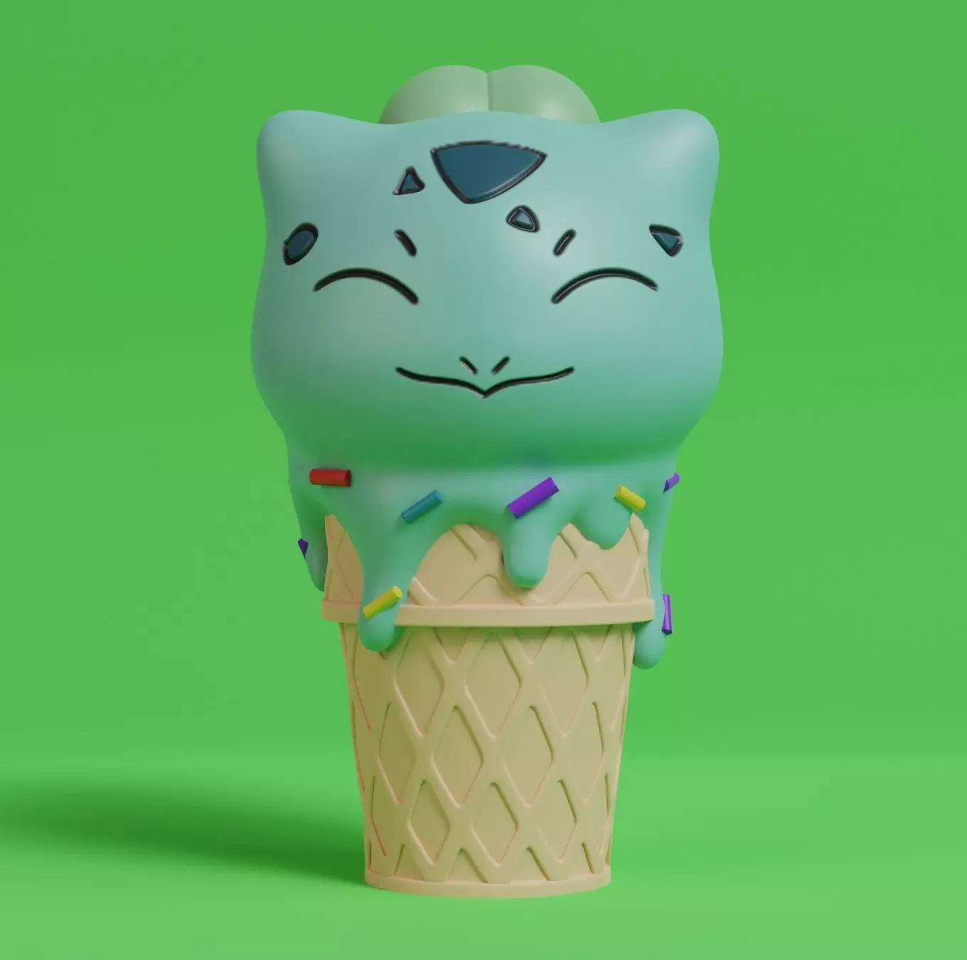 Pokemon - Bulbasaur Ice Cream Free 3D print model