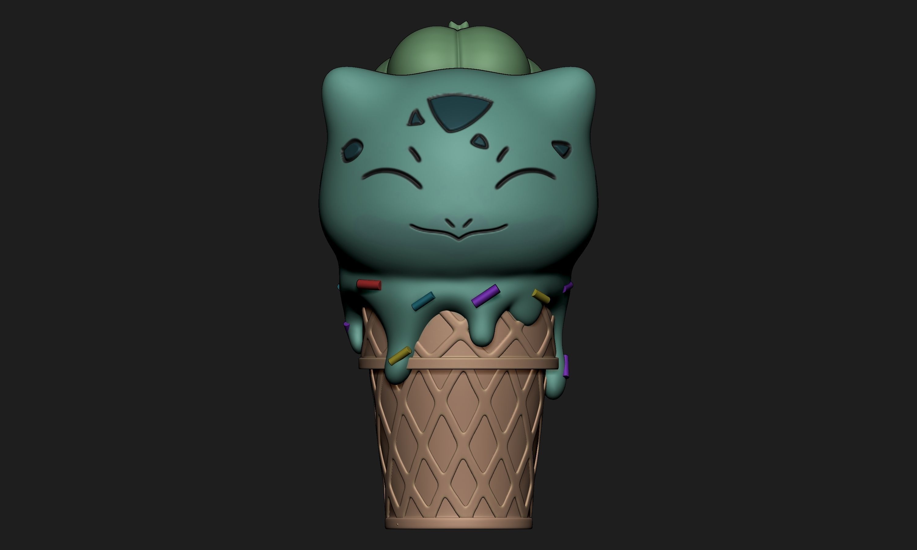 Pokemon Bulbasaur Ice Cream free 3D model 3D printable CGTrader
