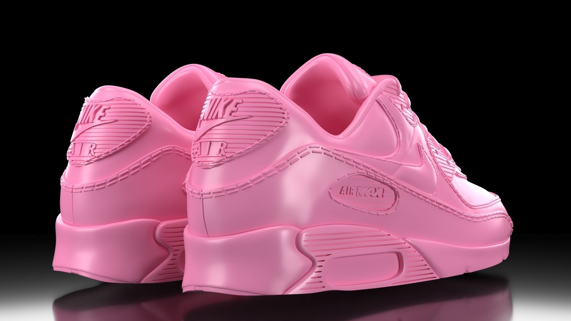 Air Max 90 Nike flat bottom sole 3D print model_2