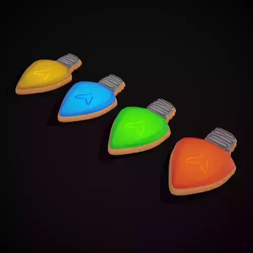 Colored Light Bulb Christmas Cookies 