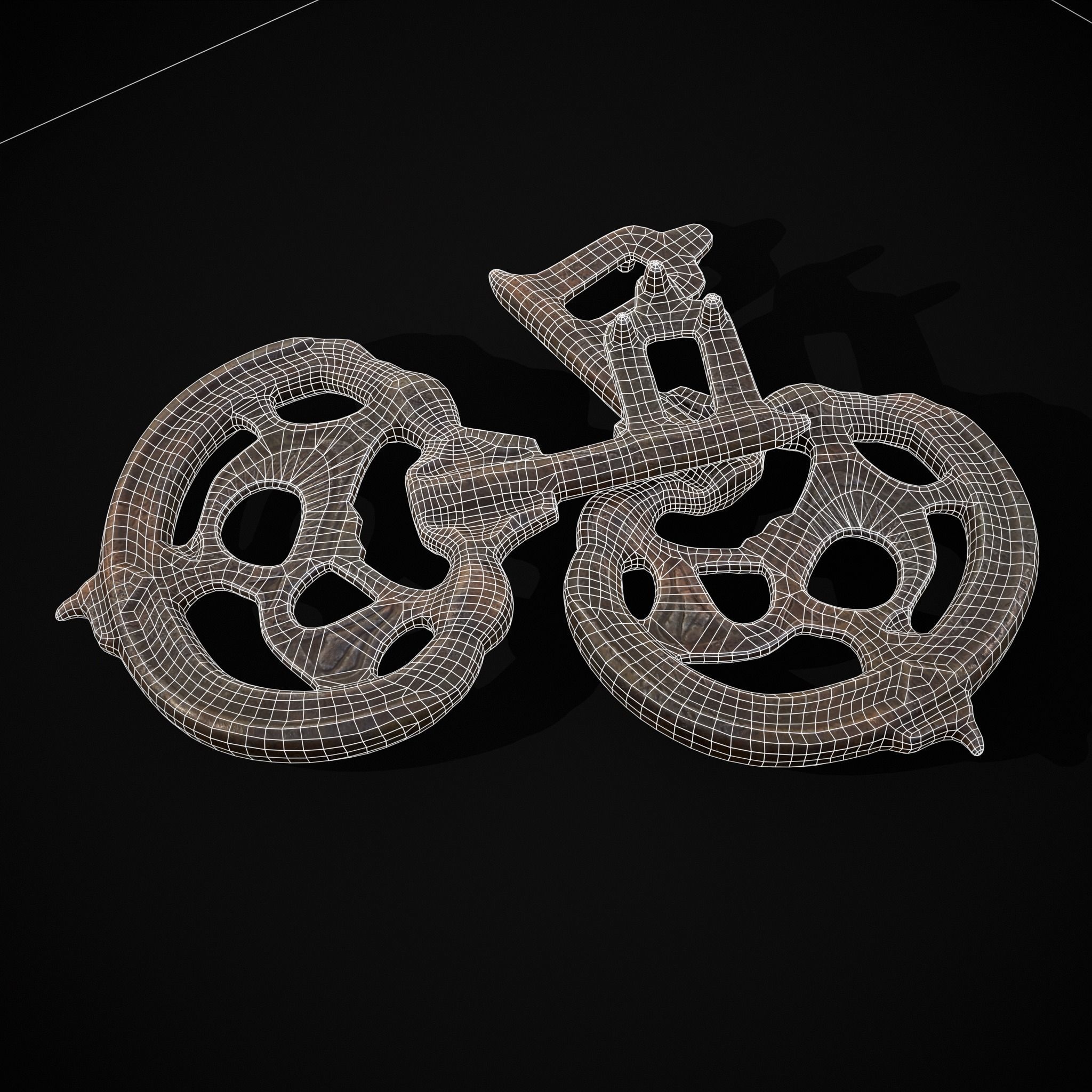 Medieval Rusting Iron Key Low-poly 3D model_22