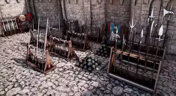Ultimate Medieval Weapons Package  300 variations Low-poly 3D model