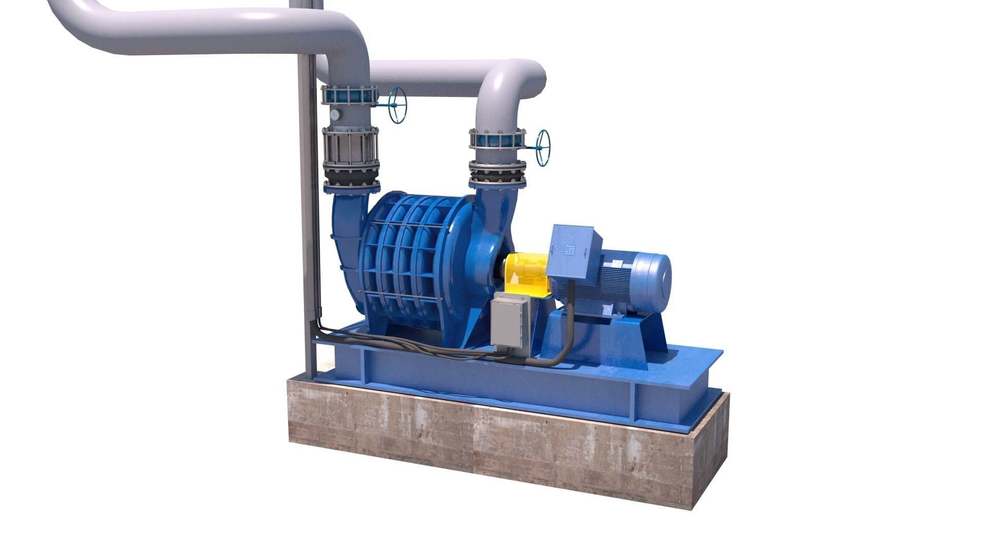 blower sludge pump 3D model_1