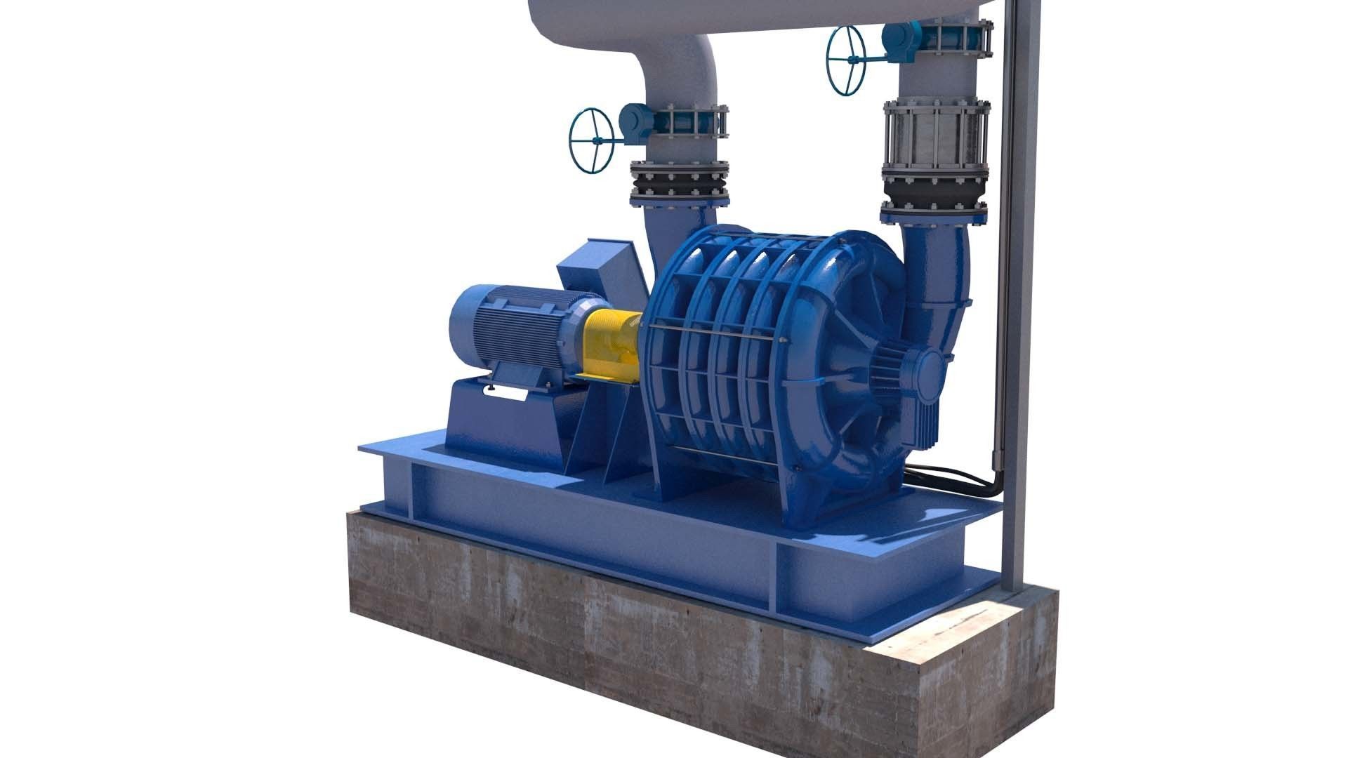 blower sludge pump 3D model_3