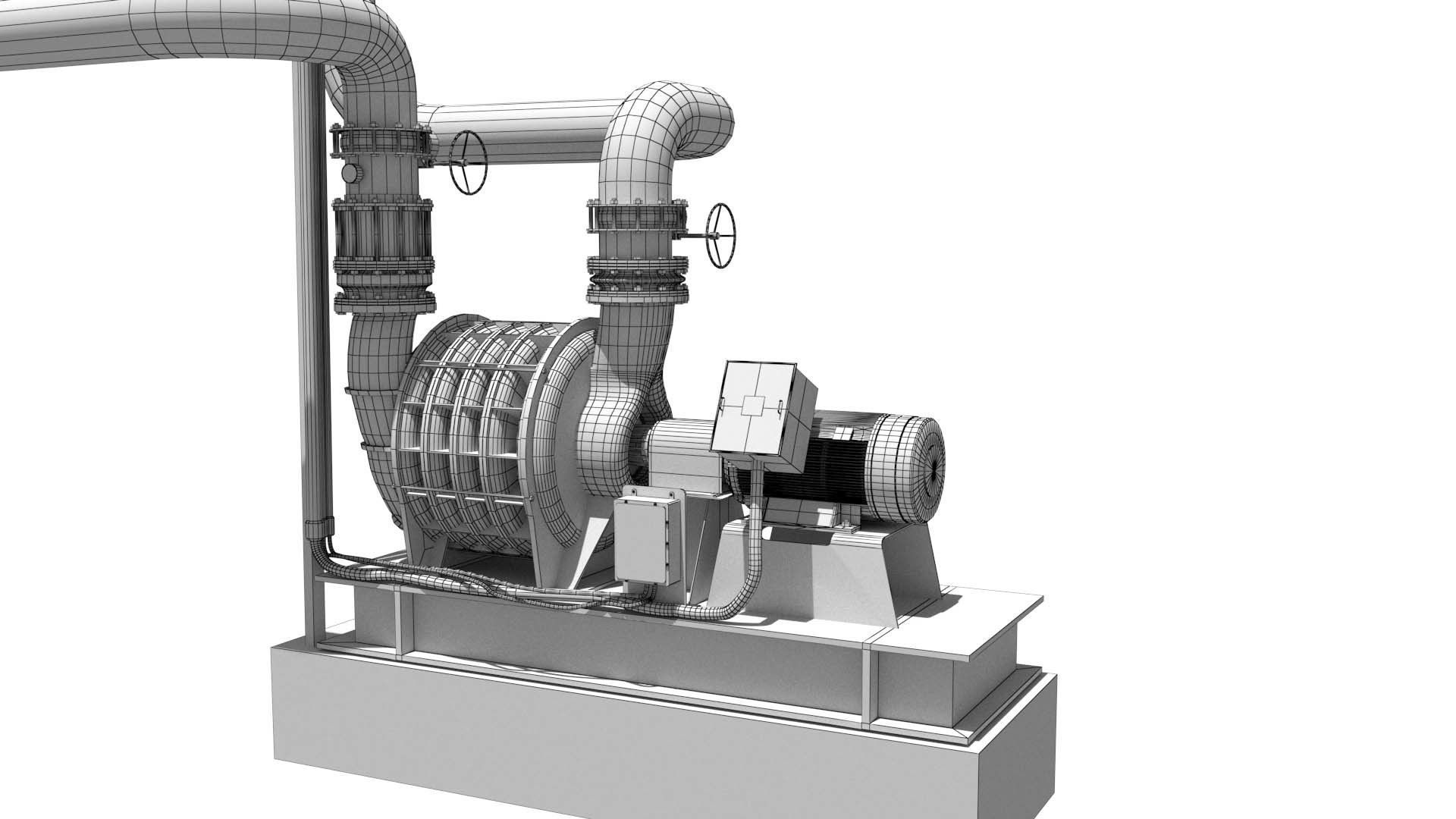 blower sludge pump 3D model_6