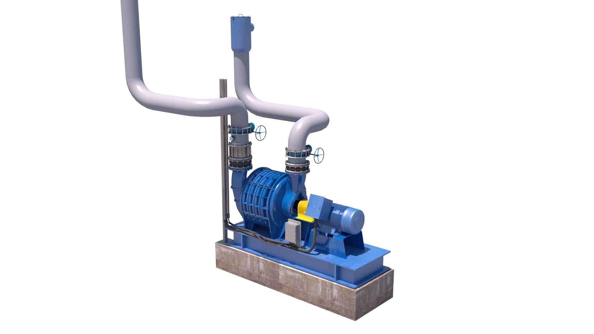 blower sludge pump 3D model_5