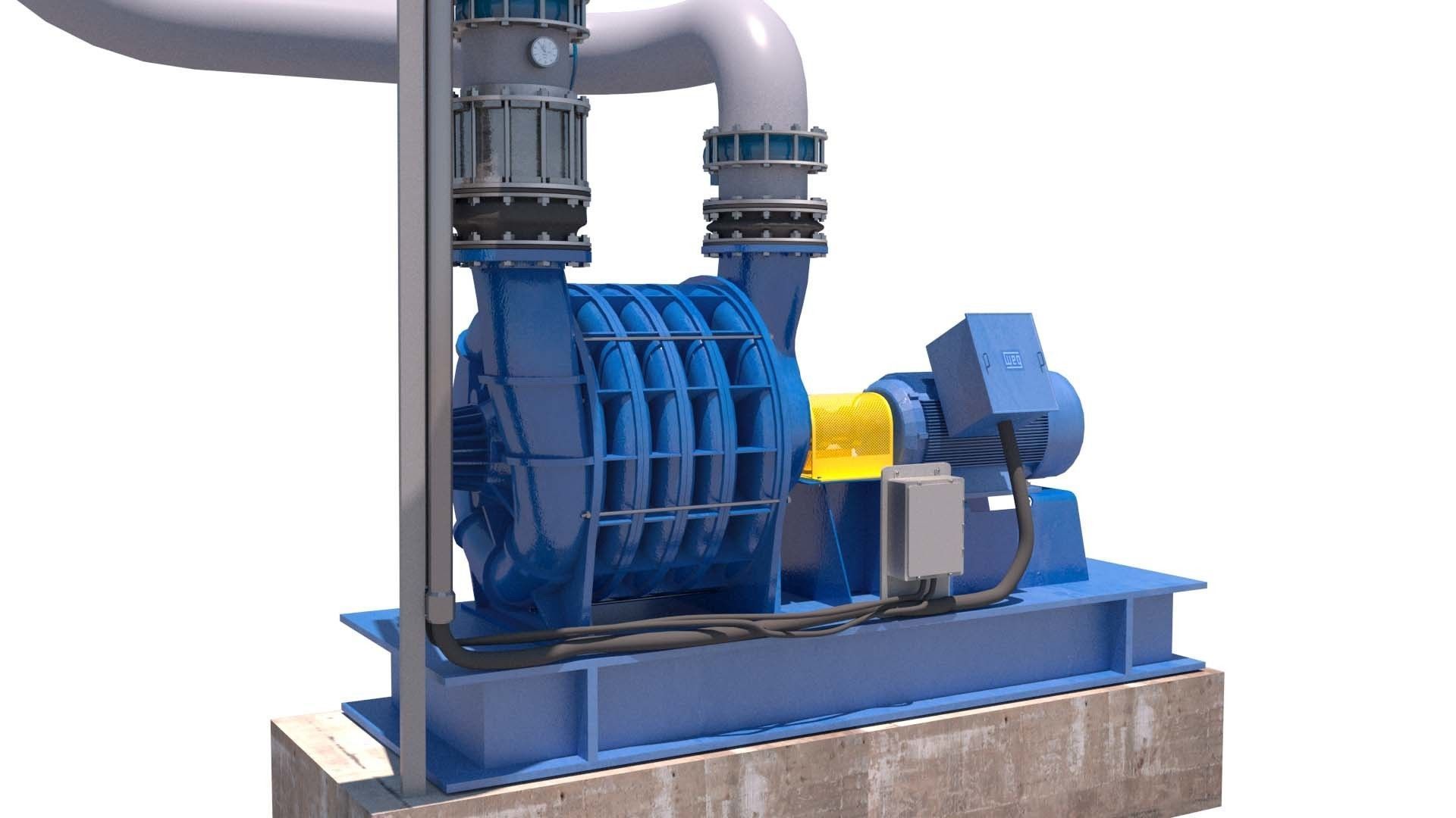 blower sludge pump 3D model_2