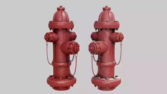 Fire Hydrant Low Poly 1A