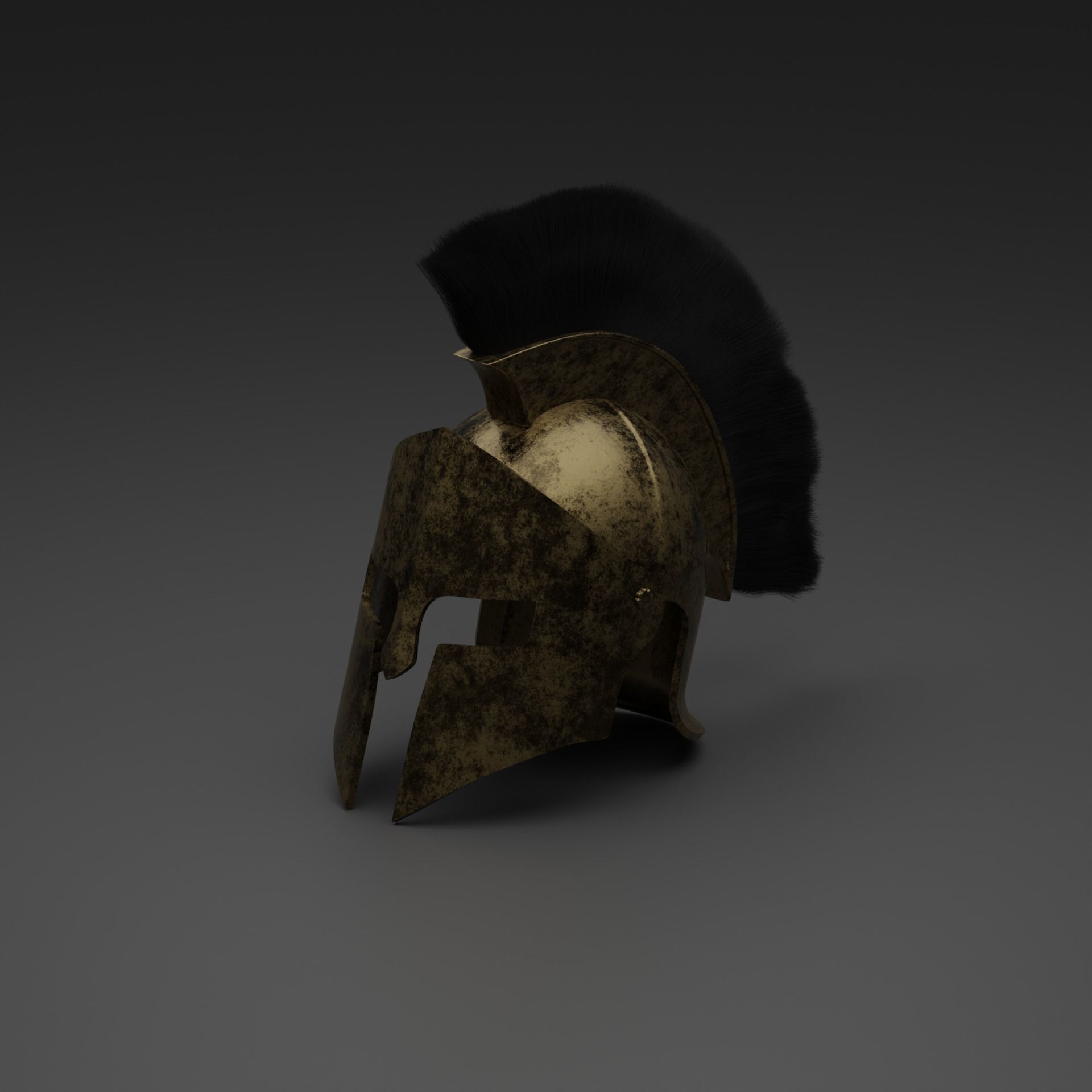 6 Spartan Helmets 3D model_3
