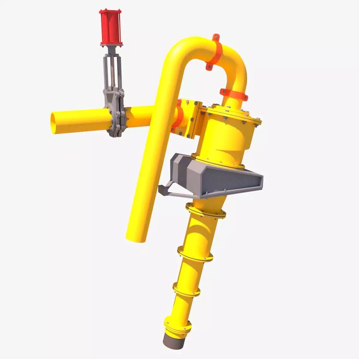 hydrocyclone pipe with valve 3D model_0