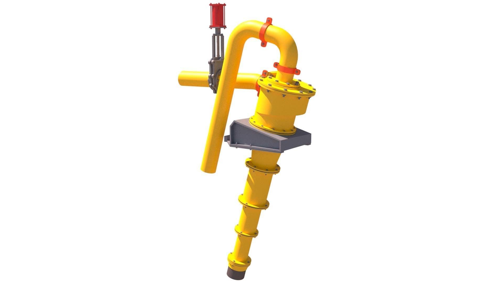 hydrocyclone pipe with valve 3D model_2