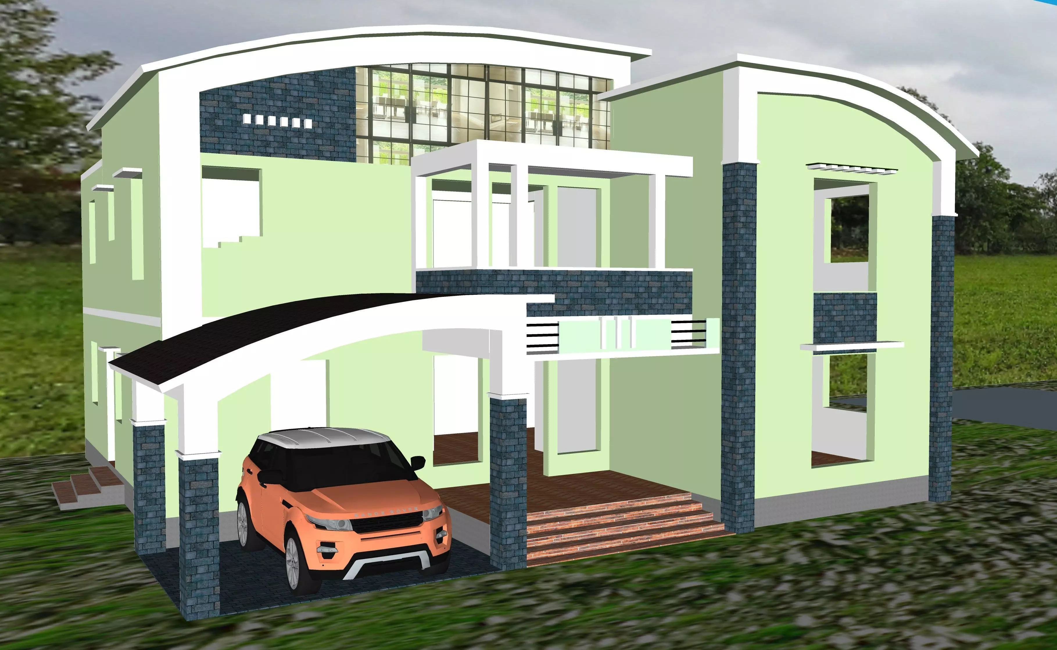 House 3D model Low-poly 3D model