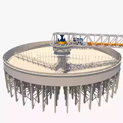 model espesador circular structure with crane on top