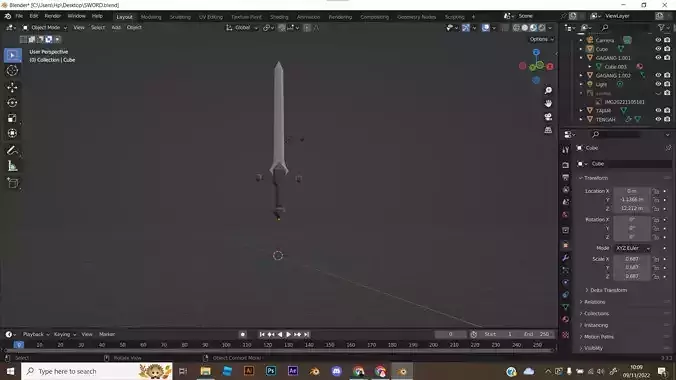 sword Low-poly 3D model