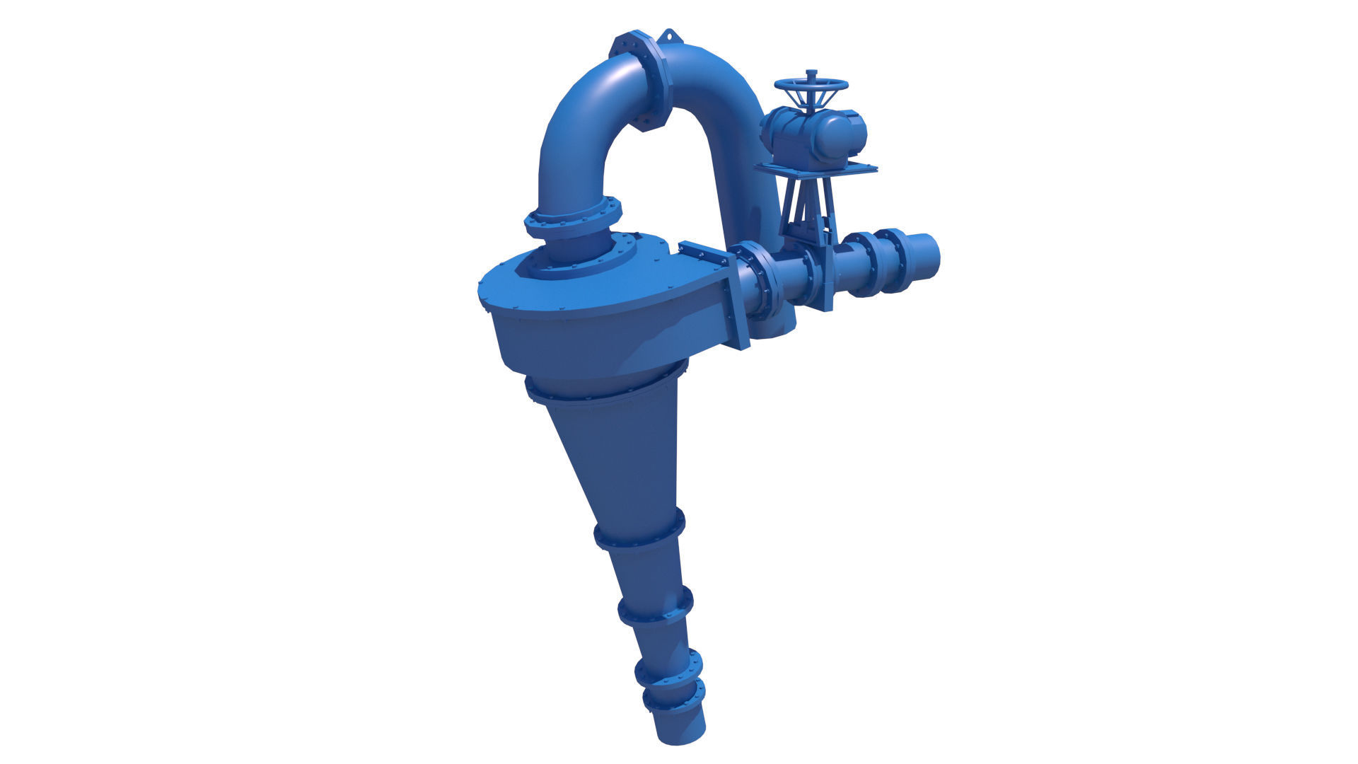 hidrociclones water treatment plant with stairs and ladders 3D model_5