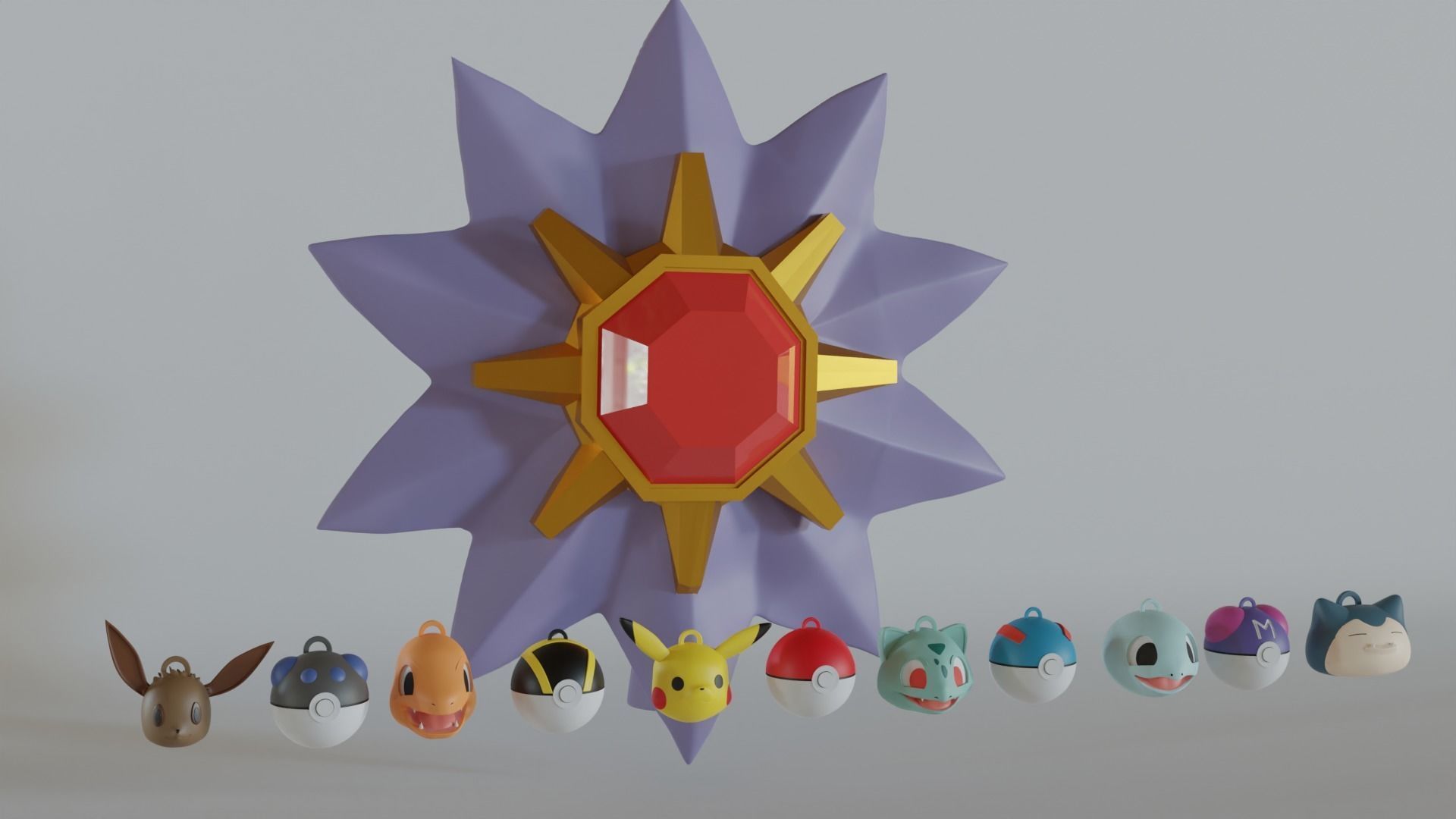 Pokemon Christmas tree ornament set 3D print model_7