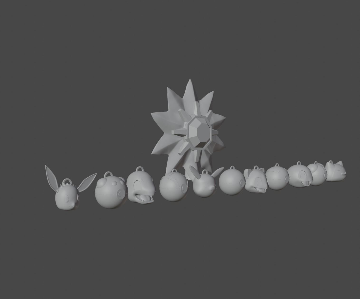 Pokemon Christmas tree ornament set 3D print model_6