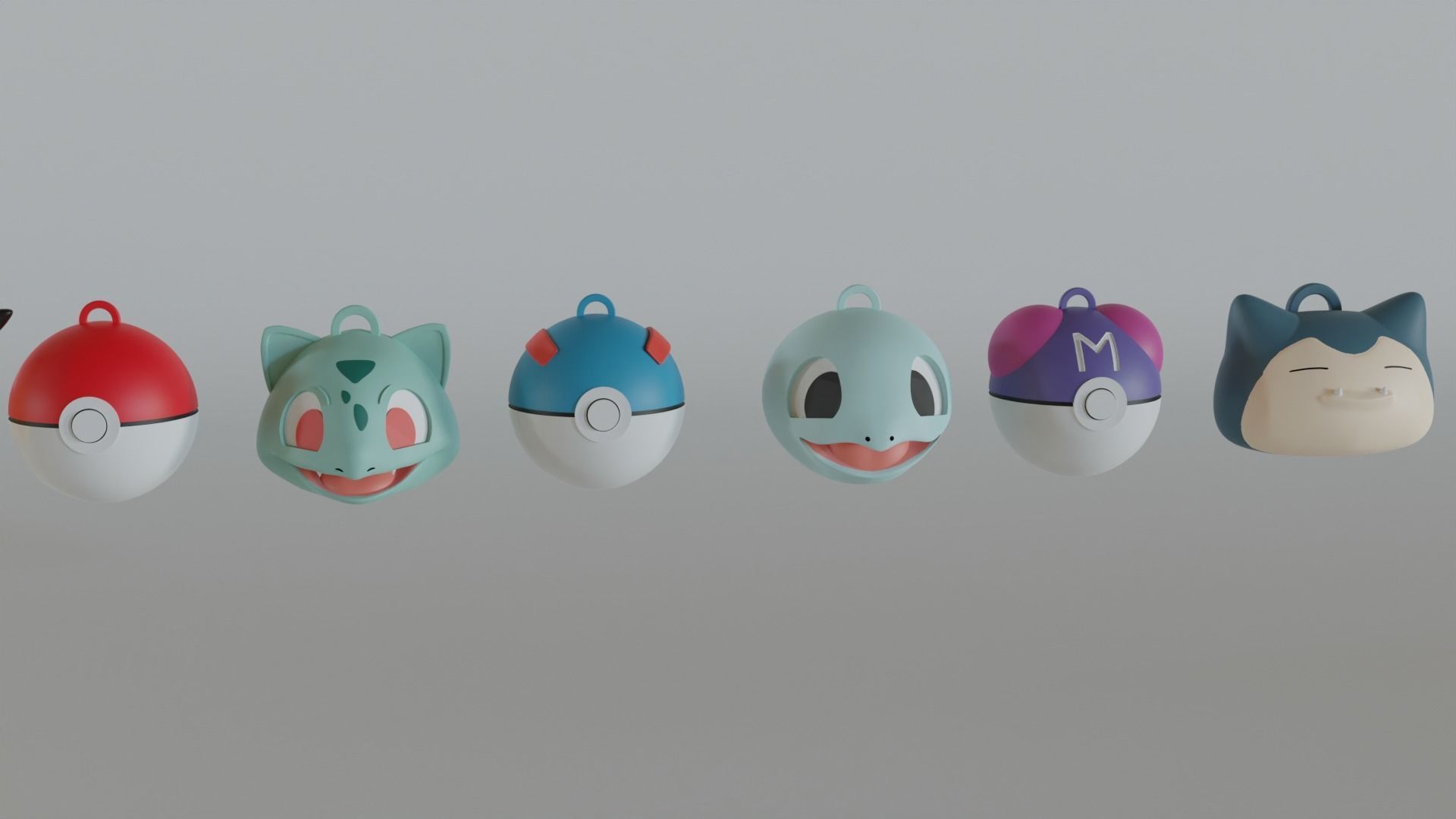 Pokemon Christmas tree ornament set 3D print model_2