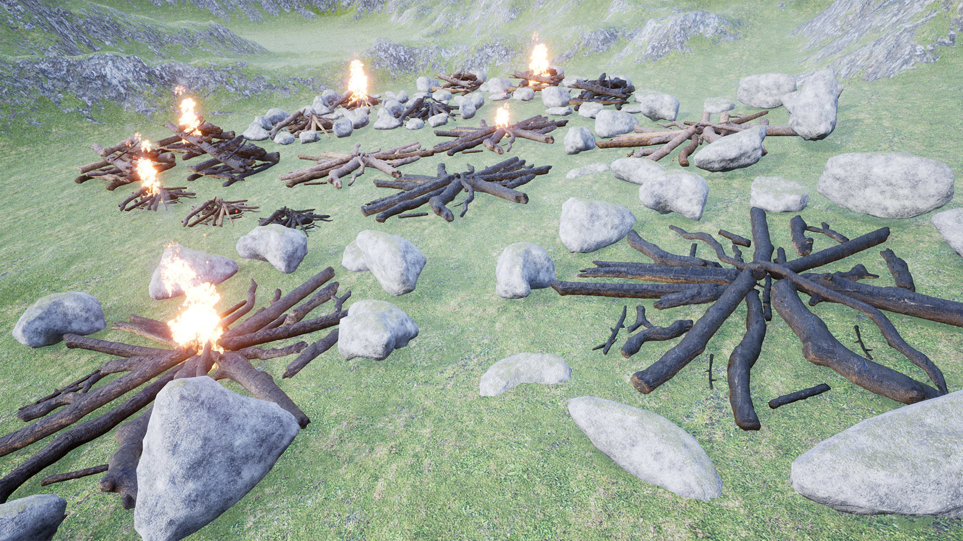 Ultimate Campfires Package 42 Assets Low-poly 3D model_5