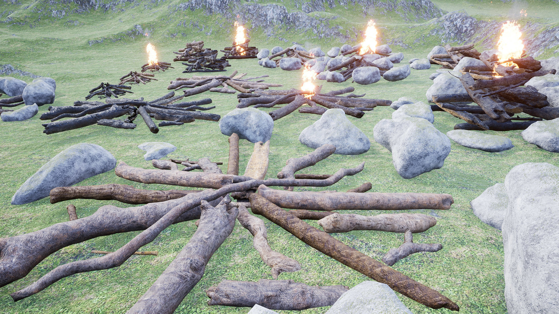 Ultimate Campfires Package 42 Assets Low-poly 3D model_12