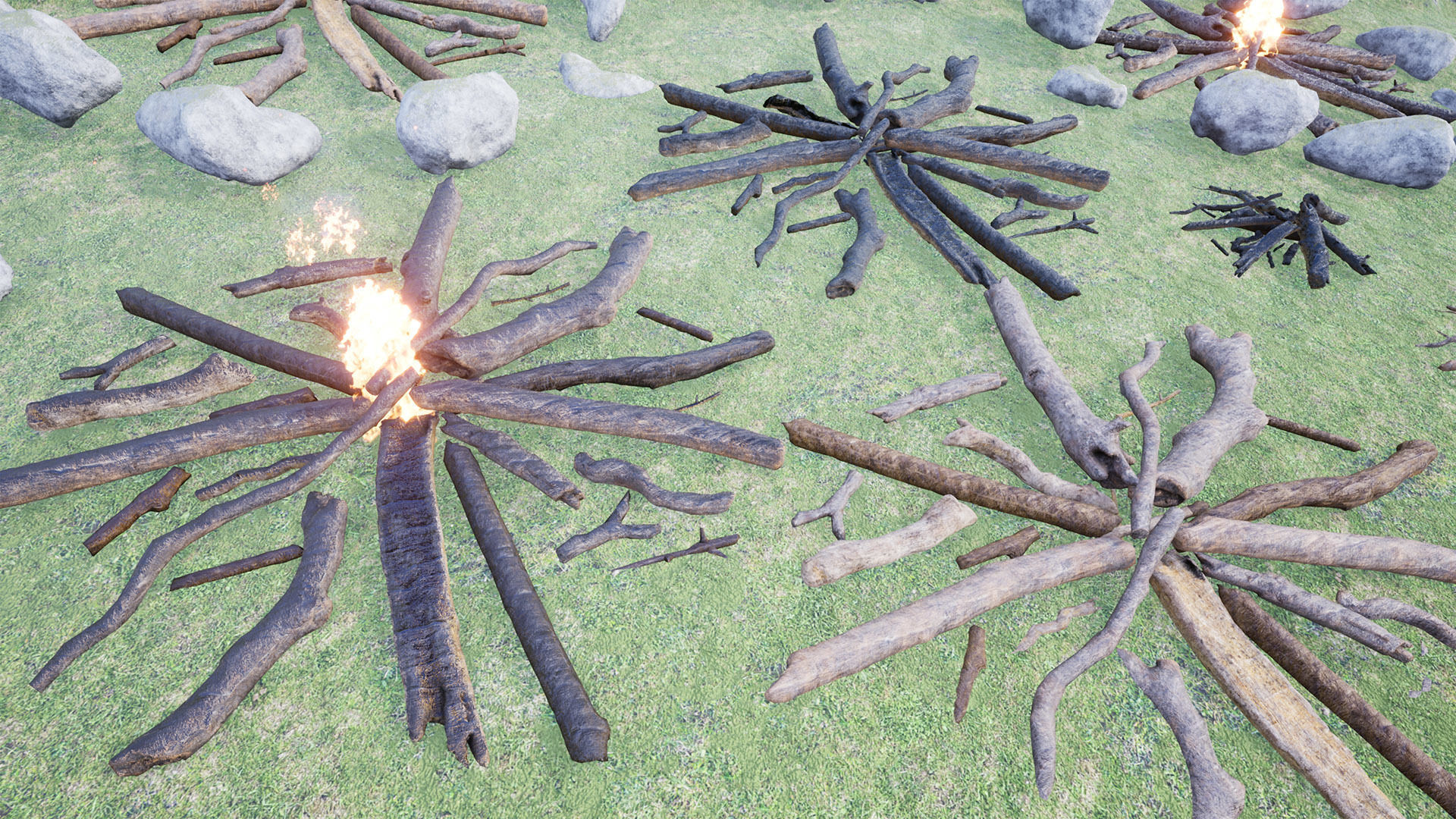 Ultimate Campfires Package 42 Assets Low-poly 3D model_11