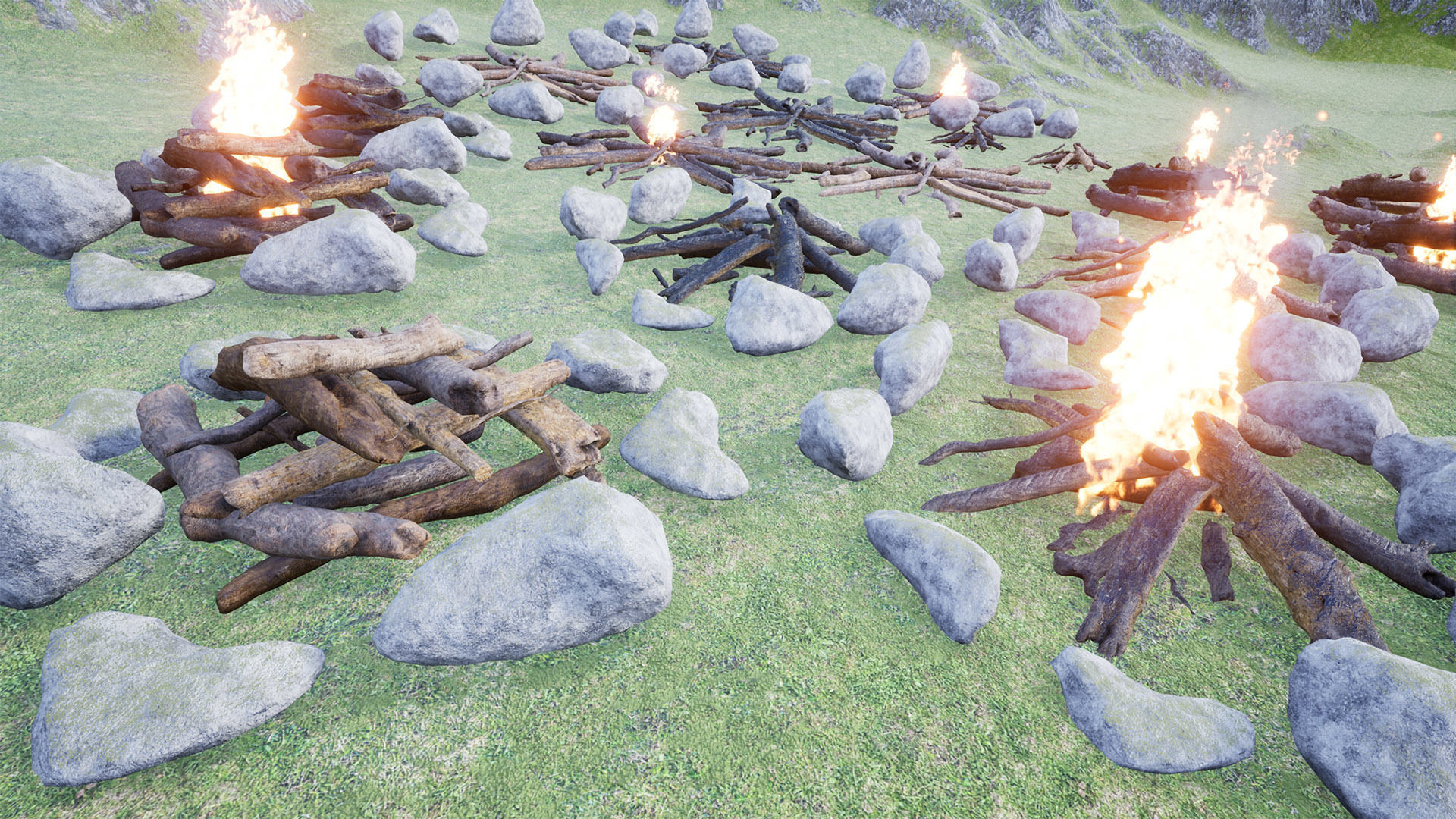 Ultimate Campfires Package 42 Assets Low-poly 3D model_9