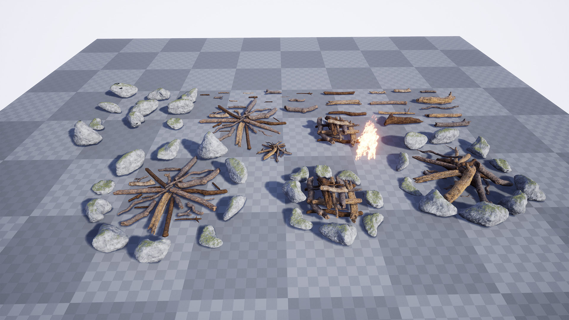 Ultimate Campfires Package 42 Assets Low-poly 3D model_15