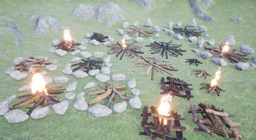 Ultimate Campfires Package 42 Assets Low-poly 3D model_16