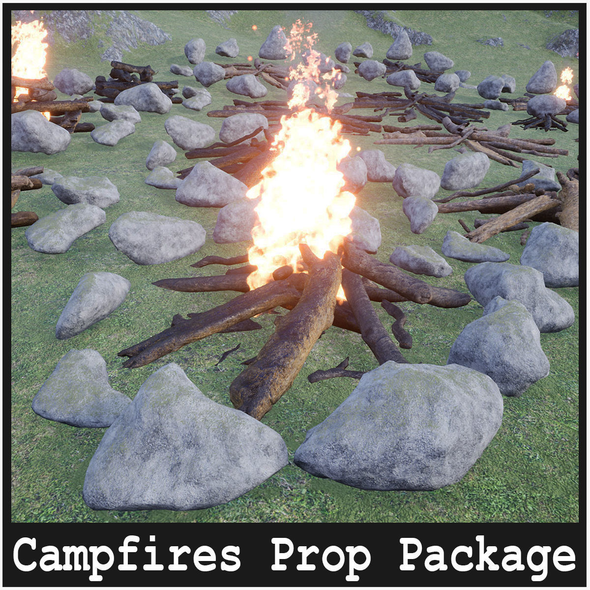 Ultimate Campfires Package 42 Assets Low-poly 3D model_1
