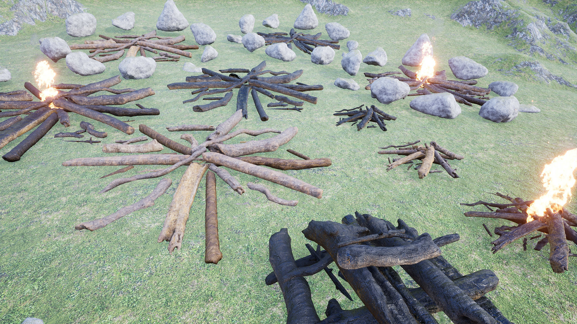 Ultimate Campfires Package 42 Assets Low-poly 3D model_13