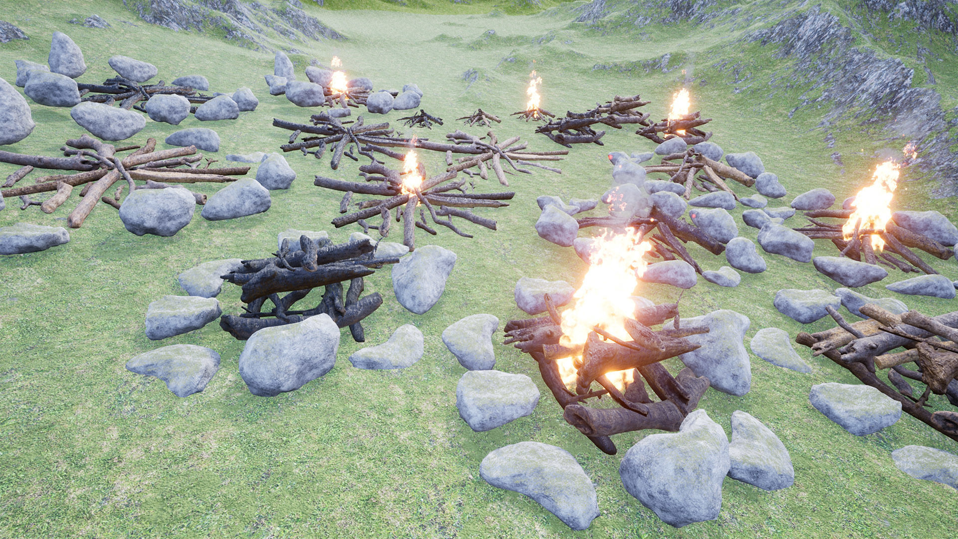 Ultimate Campfires Package 42 Assets Low-poly 3D model_6