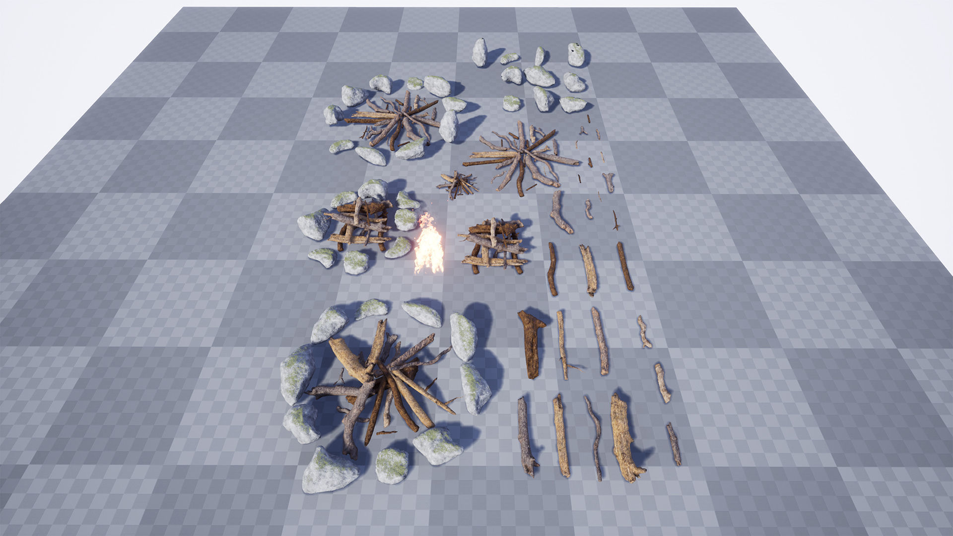 Ultimate Campfires Package 42 Assets Low-poly 3D model_3