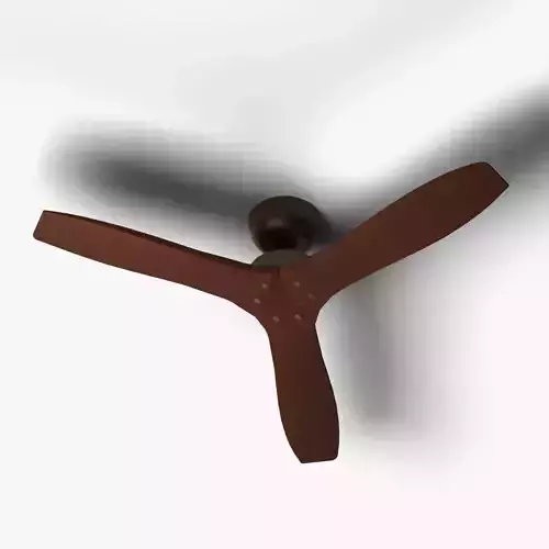 Wooden Ceiling Fan 3d Model Low Poly