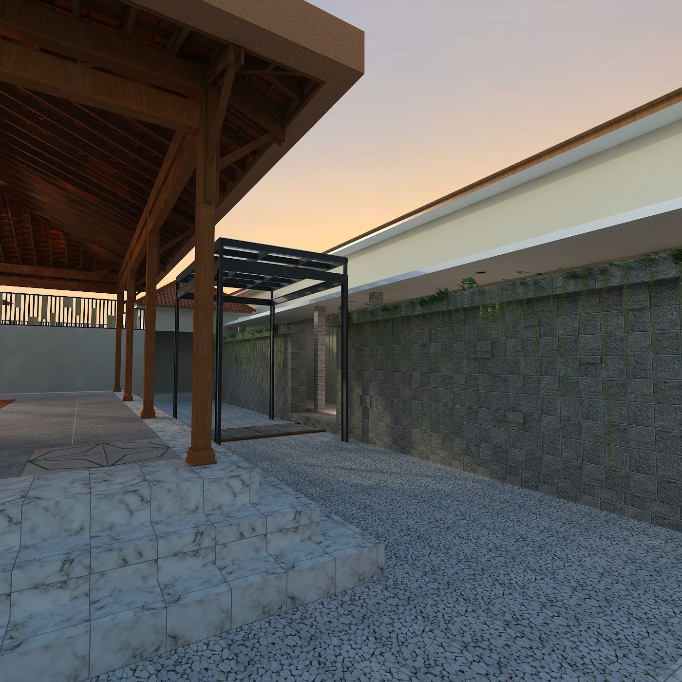 TRADITIONAL HOUSE OF JAVA WITH INTERIOR 3D model_11