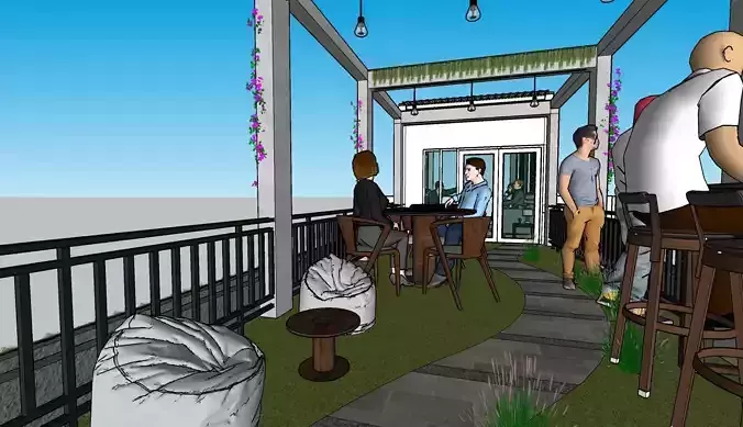 ROOFTOP GARDEN WITH INTERIOR