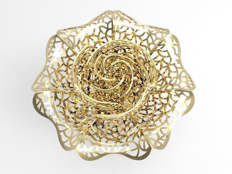 Huge Rose Gold Ring 3D print model_1